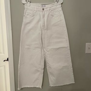 Zara high-rise cropped wide leg jeans